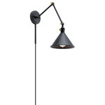 Kichler - Kichler 43115BK One Light Wall Sconce, Black Finish - A bit of schoolhouse charm anywhere you like: The Ellerbeck 1 light wall sconce in a black finish features an articulating arm, so you can position it high, low or somewhere in-between for a look that s as stylish as it is flexible. Bulbs Not Included, Number of Bulbs: 1, Max Wattage: 40.00, Bulb Type: A19