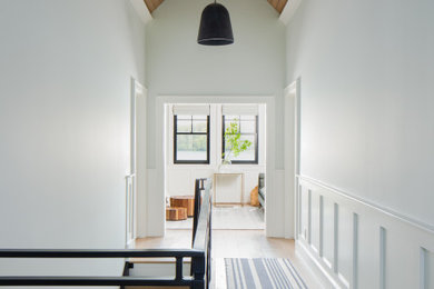 Hallway - coastal hallway idea in Detroit