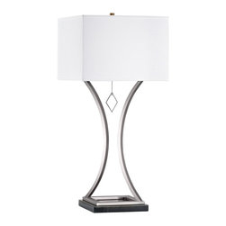 Nova - Nova Jubilee Antique Nickel Hourglass Table Lamp - Table Lamps