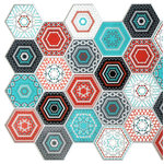 Dundee Deco - Multicolor Hexagon Mosaic 3D Wall Panels, Set of 5, Covers 25.6 Sq Ft - Dundee Deco's 3D Falkirk Retro are lightweight 3D wall panels that work together through an automatic pattern repeat to create large-scale dimensional walls of any size and shape. Dundee Deco brings a flowing, soothing texture with a touch of luxury. Wall panels work in multiples to create a continuous, uninterrupted dimensional sculptural wall. You can cover an existing wall with wall tiles or disguise wallpaper or paneled wall. These modern wall tiles create a sculptural and continuous dimensional surface to any room setting through patterning. Dundee Deco tile creates a modern seamless pattern on a feature wall or art piece.