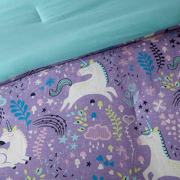 Urban Habitat Kids Lola Unicorn Cotton Comforter Set, Purple