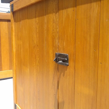 Bronze Gate Latch on trash enclosure