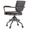 Foster Swivel Desk Chair Onyx Black Leather