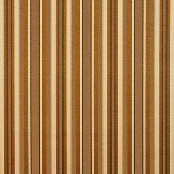 Gold And Brown Shiny Thin Striped Faux Silk Upholstery Fabric By The Yard