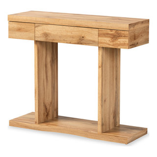 Joren Contemporary Oak Effect Console Table Transitional