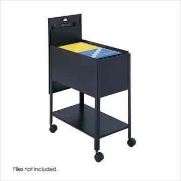 Safco Extra Deep Mobile Letter Size Tub File with Lock in Black