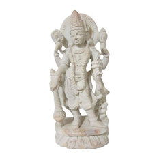 Mogul Interior - Yoga Gift- Hindu God Vishnu Stone Statue Religious Gifts Ideas 6 Inches - Decorative Objects And Figurines