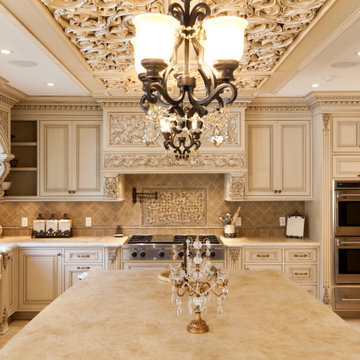 Traditional Two-tone Hand Carved Kitchen