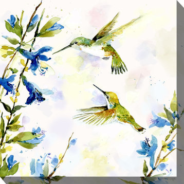 Hummingbird Duet Canvas Art Print, 24"x24"