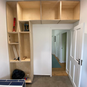Bathroom storage in birch ply