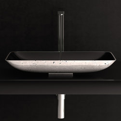 Modern Rectangular Bathroom Sink | Silver Black - Bathroom Sinks