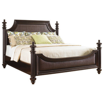 Tommy Bahama Home Royal Kahala Harbour King Poster Bed, Dark Kona