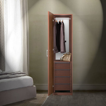 Bella Narrow Closet - Left Opening Door, 4 Interior Drawers