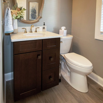 Powder Room with Waypoint Vanity and Quartz Countertop