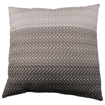 Color Block Hatch Double Sided Pillow, Gray