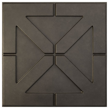 Xander EnduraWall Decorative 3D Wall Panel, 19.625"Wx19.625"H, Weathered Steel