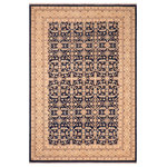 Bareens Designer Rugs - Classic Ziegler Ferne Blue Gold Hand-Knotted Wool Rug - 6'2'' x 9'2'' - Enhance the ambiance of your home with this magnificent Persian-influenced Turkish hand-knotted rug made by skilled artisans capable of creating the most exceptional vegetable dyes and hand-spun wool. This exquisite handmade rug is a one-of-a-kind Peshawar Kafkaz, otherwise identified as Chobi, Chobi Peshawar, Oushak, or Ziegler rug. These handmade rugs are crafted in Pakistan utilizing superior-quality wool imported from Australia, New Zealand, and Korea in two types of weaves: the Persian weave and the Mori weave. This rug is meticulously crafted by hand using the finest natural vegetable dyes extracted from local plants. The artisans use a blend of hand-spun local and fine merino wool, resulting in a rug with a compelling texture, higher lanolin content, and longer staple. The artisans occasionally incorporate natural or artificial silk into the pile to enhance specific motifs. The finished product is an awe-inspiring execution of flawless design and an understated palette that exudes elegance.