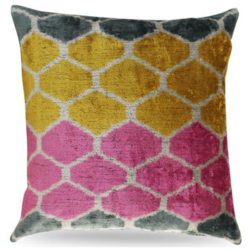 Canvello Pink Gold Gray Pillows With Decorative Cover 16"x16"