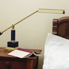 Counter Balance Polished Brass and Black Marble Piano/Desk Lamp