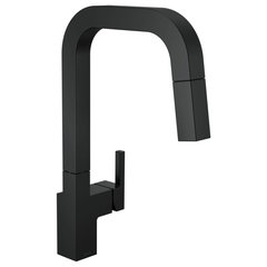 STYLISH Single Handle Pull Down Kitchen Faucet K-143Ng - Matte Black/gold Finish