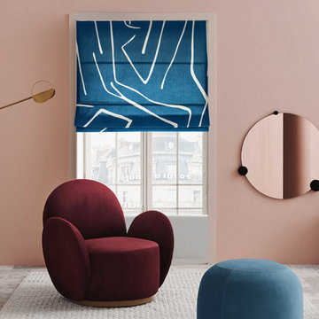 Blue Line Roman Shades, Roman blinds, window treatments
