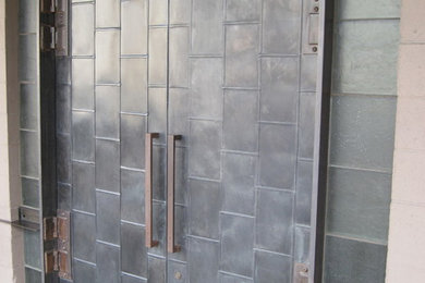 zinc panel door cladding