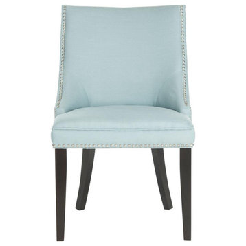 Brad 20" Side Chair, Set of 2, Silver Nail Heads, Light Blue
