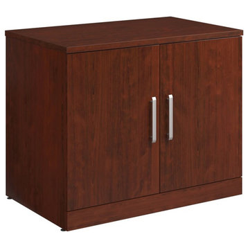 Home Square 2-Piece Set with Desk Shell & Storage Cabinet in Classic Cherry