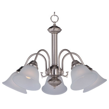 Malaga 5-Light Chandelier, Satin Nickel, Frosted