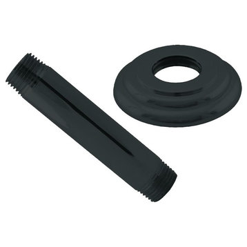 1/2" Ips X 4" Ceiling Mounted Shower Arm With Flange In Powder Coated Flat Black