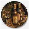 Designart Vintage Wine Cellar Traditional Metal Circle Wall Art, 36"