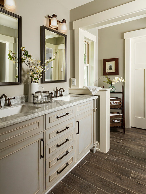 Most Popular Bathroom with Mosaic Tile Floors and a Double 