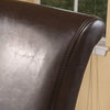 GDF Studio Madoc Brown Leather Swivel Barstool