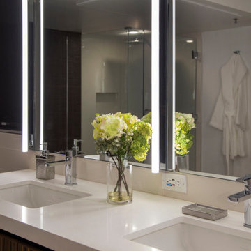 Bathroom and SIDLER Mirrored  Installed in the Pacific Star, Beverly Hills, CA