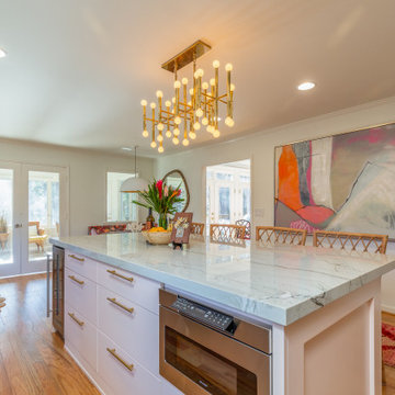 A new kitchen with bold colors and sleek lines