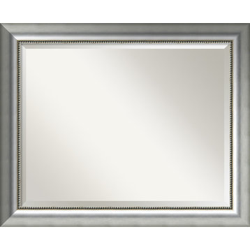 Vegas Silver Beveled Wood Wall Mirror - 32.75 x 26.75 in.