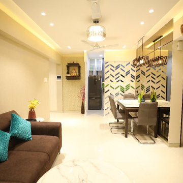 3BHK Contemporary interior design in Prestige Song of South, Bangalore
