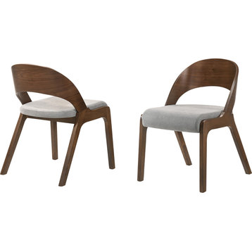 Polly Dining Accent Chairs (Set of 2) - Walnut Gray