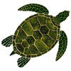 Sea Turtle Ceramic Swimming Pool Mosaic 16"x14", Green