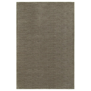 Rowen Distressed Stripe Gray and Brown Rug, 1'10"x3'0"