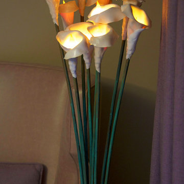 Lightsculptures Green Calla Lily Floor Light