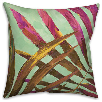 Painted Palms 18x18 Pillow, Pink