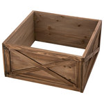 Glitzhome,LLC - 22.09" Natural Wooden Tree Collar - Our handcrafted tree box collars add a rustic, elegant charm to any home or business. The tree boxes not only add beauty and hide the undesirable parts of your tree, but they also prevent kids and pets from getting into the bottom side of your tree.They are made of solid wood. There are 3 panels and each panel has a locking bracket on them. They will be shipped flat and minimal assembly is required with no tools necessary. You will simply take the two side panels and lock them into the front panel. From there you can then slide your box into place in front of your tree. When the sad day of taking your Christmas tree comes, you can simply unlock the box by lifting the two sides up, and then it can be stored flat. This size fits most standard tree bases.