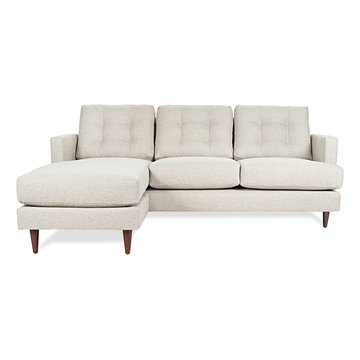 Dana Mid-century Modern Reversible Sectional in Oatmeal Cream