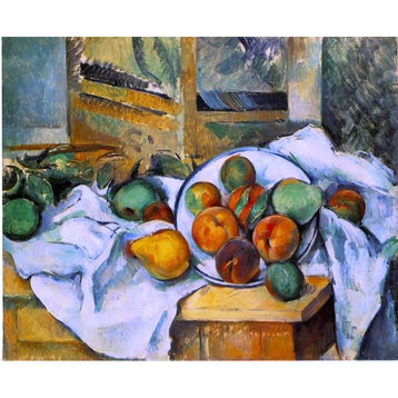 Paul Cezanne Table- Napkin and Fruit, 20"x25" Wall Decal