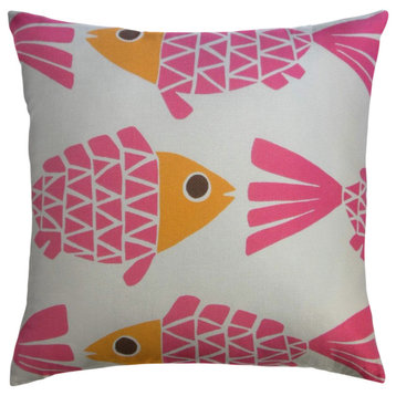 The Pillow Collection Pink Lyons Throw Pillow, 24"