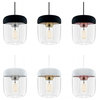 Acorn White Plug-In Pendant with LED Bulb, Polished Brass