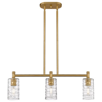 Crown Point 3 30.5" Island Lighting Brushed Brass