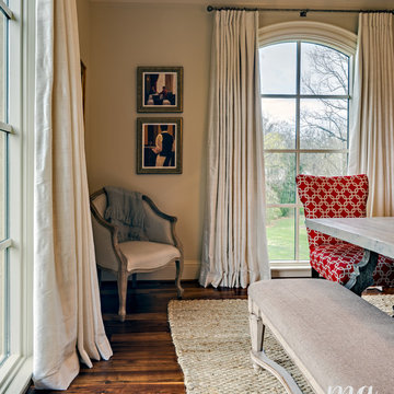Breakfast Room with Custom Cream Silk Drapes