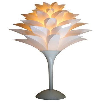 Pure White Lotus Flower Shade Table Lamp